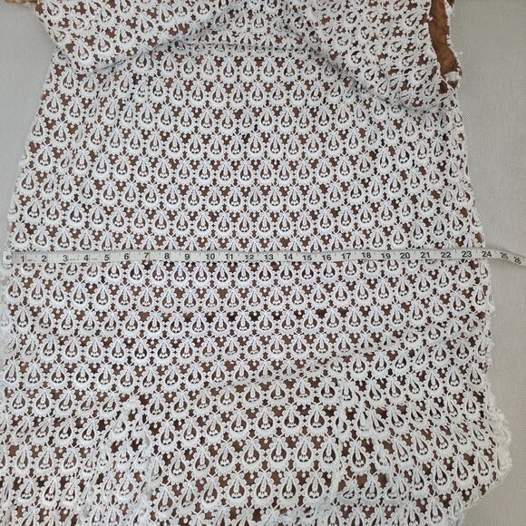 Daughters of Simone Anthro Nude Nev Crochet Lace Wedding Lined Boho Gown 4XL - Picture 8 of 12